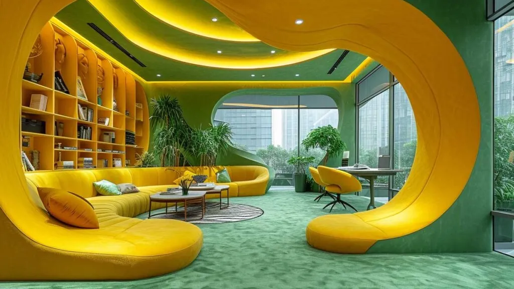 A bright, futuristic office with large windows, generated for the Zero2Webmaster blog.