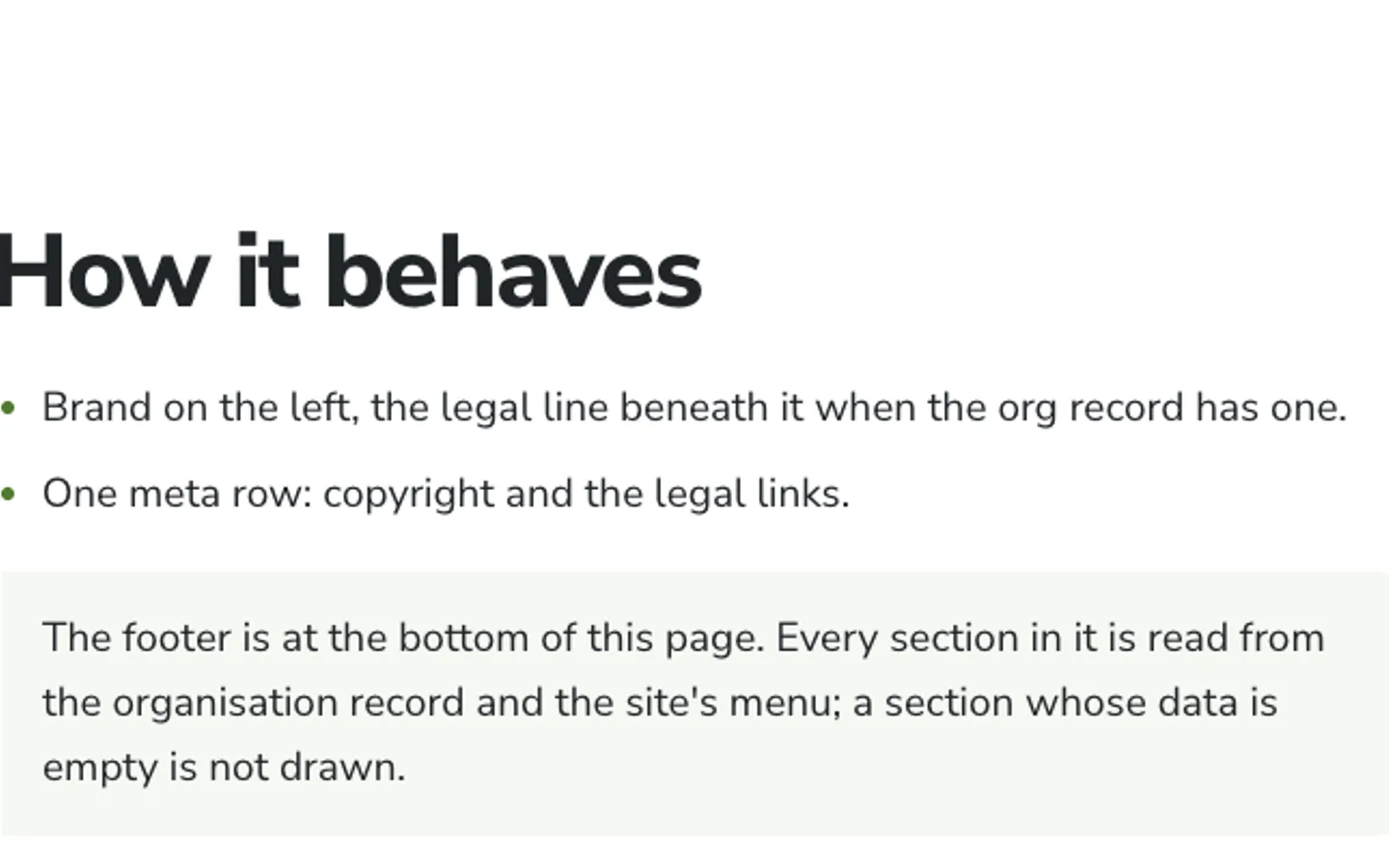 Screenshot of the minimal footer footer drawn for SAVE THE FROGS!