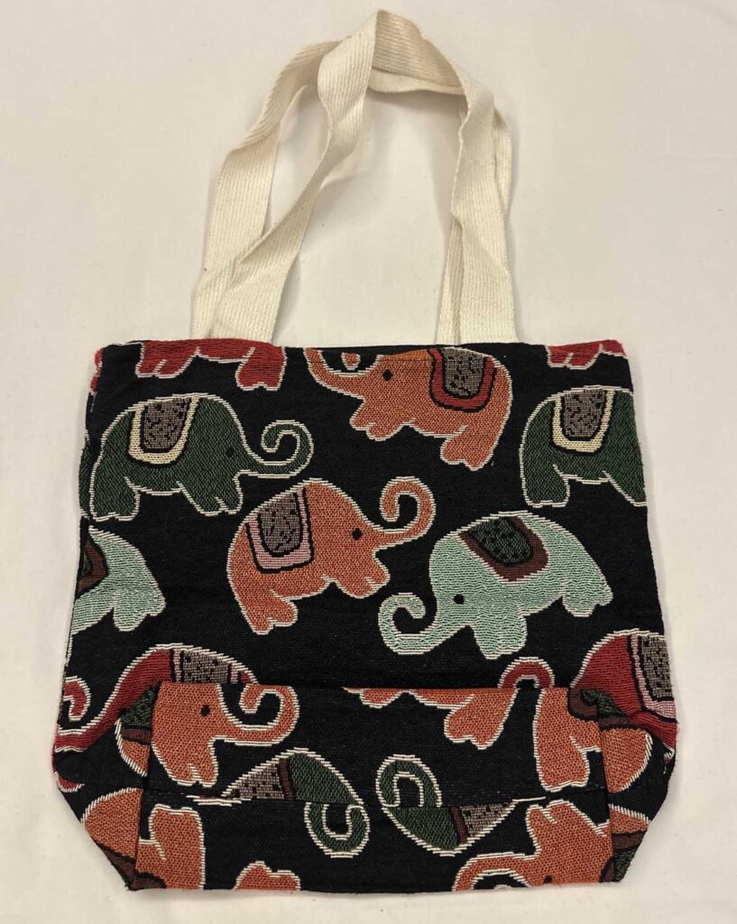 Bags - Thai - Black With Elephants