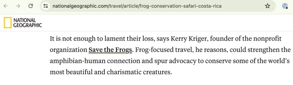 Kerry Kriger National Geographic Ecotours Quote