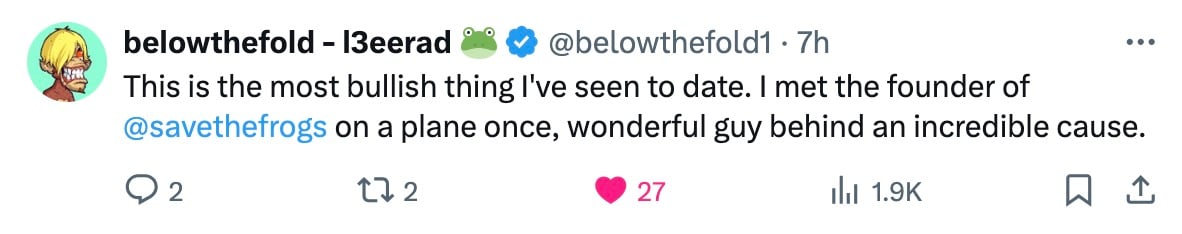 Pepe testimonial belowthefold1 Kerry Kriger frogs cryptocurrency memecoin